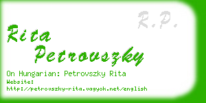 rita petrovszky business card